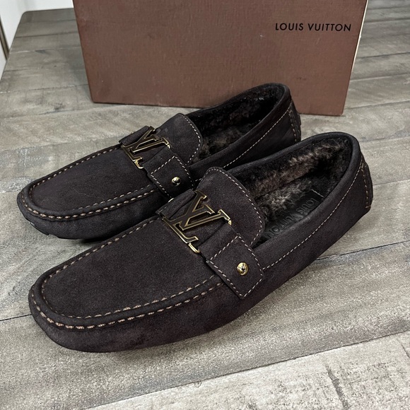 Louis Vuitton Monte CarloBrown Suede Loafers Sz 11.5 US / UK 10.5 - Picture 2 of 8